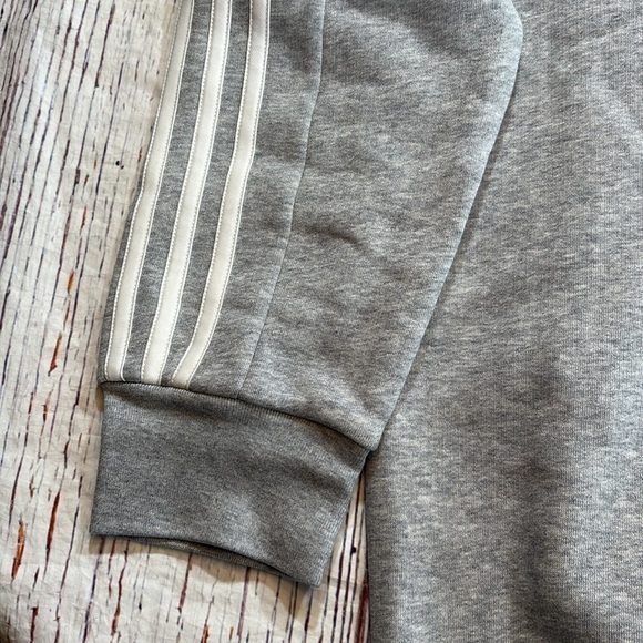 NWT Adidas Grey 3 Stripe Sweatshirt sz L - Picture 4 of 11